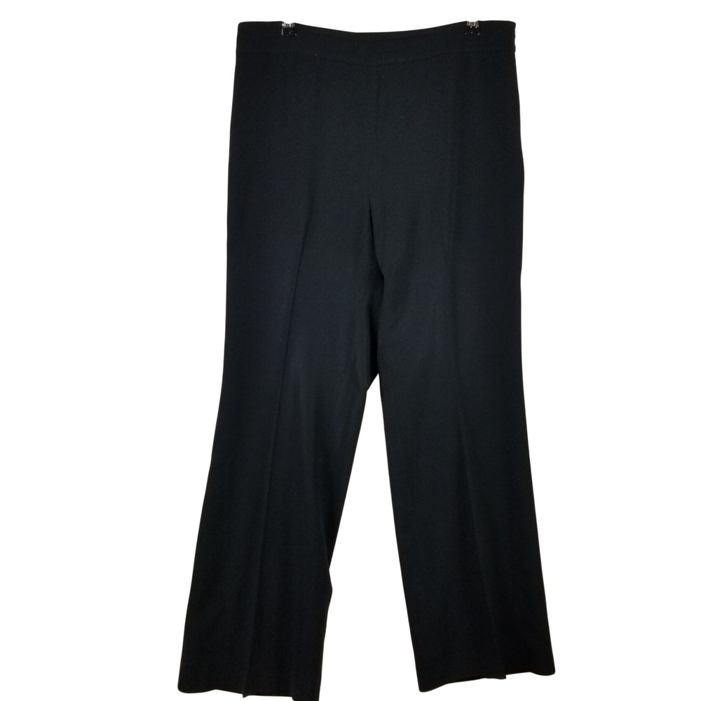 Talbots Womens Black Straight Leg Dress Pants Side‎ Zip Trousers Size 14